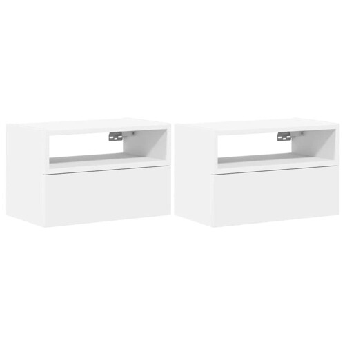 Zidni noćni ormarići 2 kom bijeli 45x26x28,5 cm - NOVO