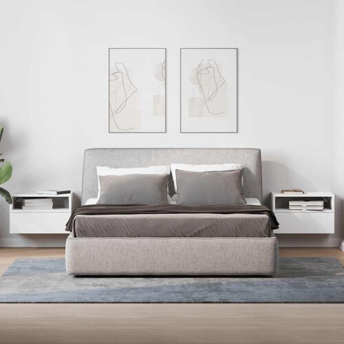 Zidni noćni ormarići 2 kom bijeli 45x26x28,5 cm - NOVO