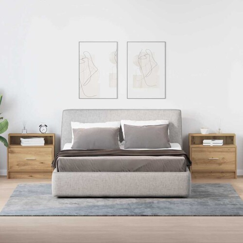 Noćni ormarići s ladicom 2 kom artisan hrast 51x31x47 cm - NOVO