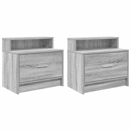 Noćni ormarići s ladicom 2 kom siva sonoma 51x31x47 cm - NOVO