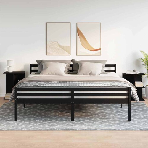 Noćni ormarići 2 kom crni hrast 46,5x29x61cm konstruiranog drva - NOVO