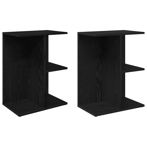 Noćni ormarići 2 kom crni hrast 46,5x29x61cm konstruiranog drva - NOVO