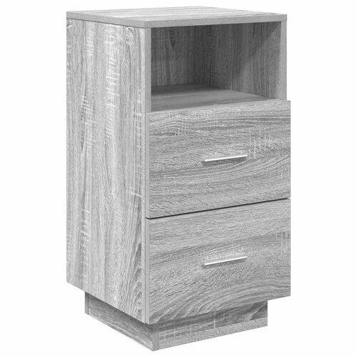 Noćni ormarić s 2 ladice siva sonoma 36x36x68 cm - NOVO