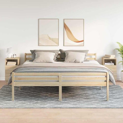 Noćni ormarići 2 kom s 2 ladice sonoma hrast 36x36x68 cm - NOVO
