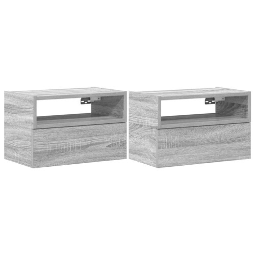 Zidni noćni ormarići 2 kom siva sonoma 45x26x28,5 cm - NOVO