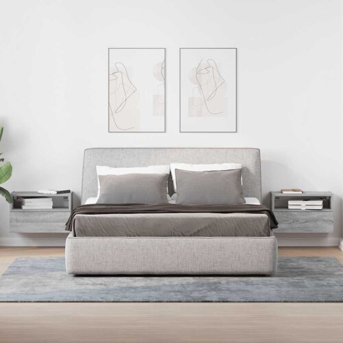 Zidni noćni ormarići 2 kom siva sonoma 45x26x28,5 cm - NOVO