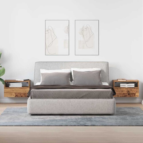Zidni noćni ormarići 2 kom staro drvo 45x26x28,5 cm - NOVO