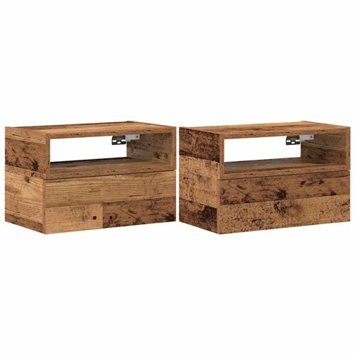 Zidni noćni ormarići 2 kom staro drvo 45x26x28,5 cm - NOVO