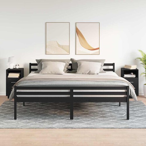 Noćni ormarići 2 kom s 2 ladice crni 36x36x68 cm - NOVO