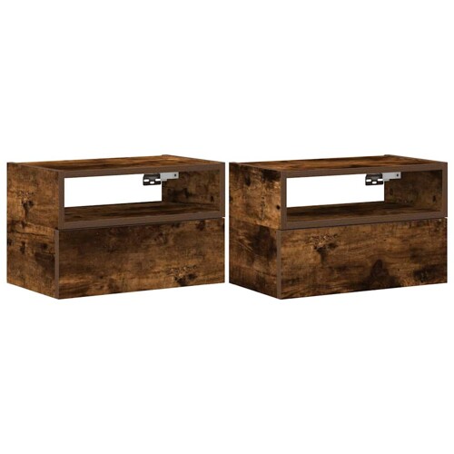 Zidni noćni ormarići 2 kom dimljeni hrast 45x26x28,5 cm - NOVO