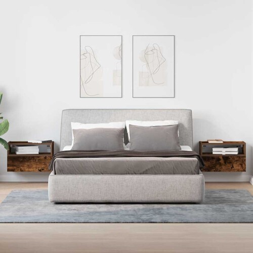 Zidni noćni ormarići 2 kom dimljeni hrast 45x26x28,5 cm - NOVO