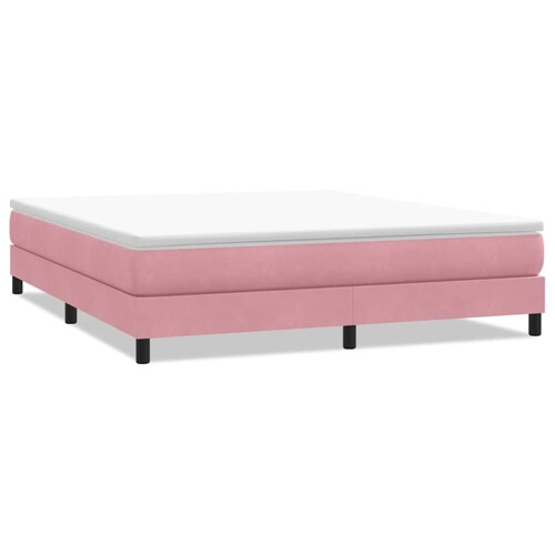 Box Spring krevet bez madracem ružičasti 180x220 cm baršun - NOVO