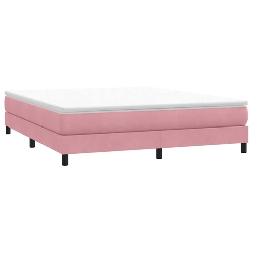 Box Spring krevet bez madracem ružičasti 180x220 cm baršun - NOVO