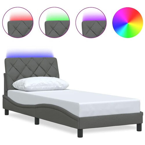 Okvir kreveta s LED-om bez madraca 90x200 cm od tkanine - NOVO
