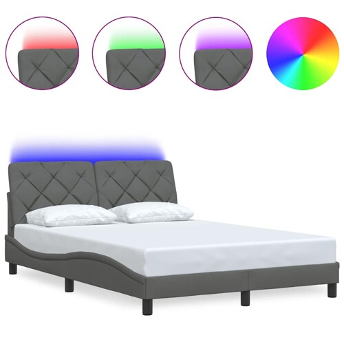 Okvir kreveta s LED-om bez madraca 140 x 190 cm od tkanine - NOVO