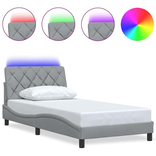 Okvir kreveta s LED-om bez madraca 100x200 cm od tkanine - NOVO
