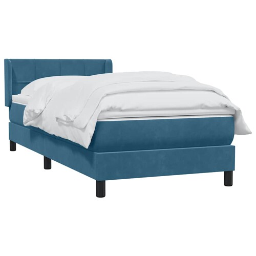 Box spring krevet s madracem tamnoplavi 80x220 cm baršunasti - NOVO