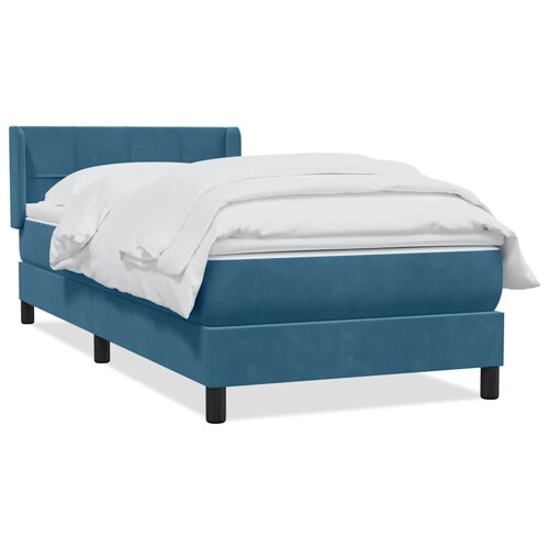 Box spring krevet s madracem tamnoplavi 80x220 cm baršunasti - NOVO