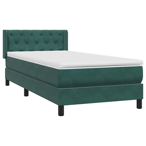 Box Spring krevet s madracem tamnozeleni 80x220 cm baršun - NOVO