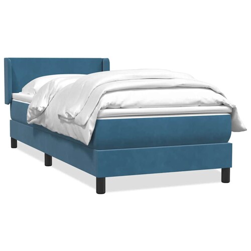 Box spring krevet s madracem tamnoplavi 80x220 cm baršunasti - NOVO
