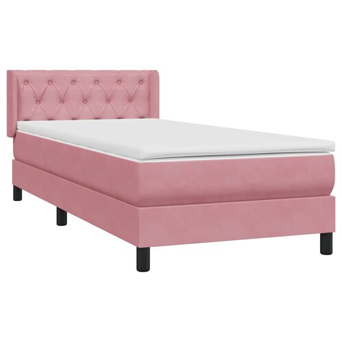 Box spring krevet s madracem ružičasti 80 x 220 cm baršunasti - NOVO