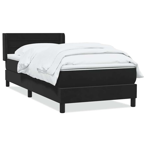Box spring krevet s madracem crni 90x210 cm baršunasti - NOVO