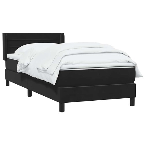 Box spring krevet s madracem crni 90x210 cm baršunasti - NOVO