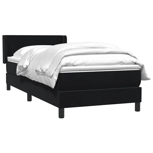 Box Spring krevet s madracem crni 80x210 cm samt - NOVO