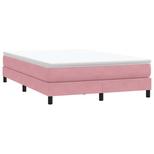 Box Spring krevet bez madracem ružičasti 140x220 cm baršun - NOVO