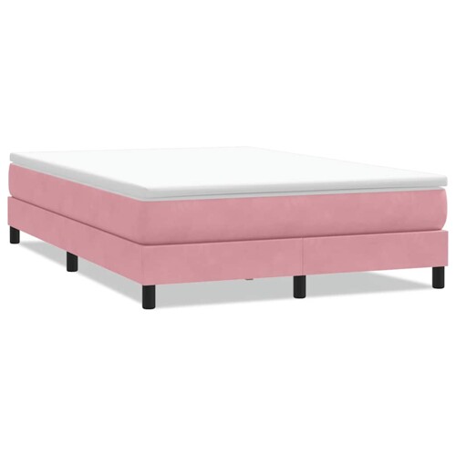 Box Spring krevet bez madracem ružičasti 140x220 cm baršun - NOVO