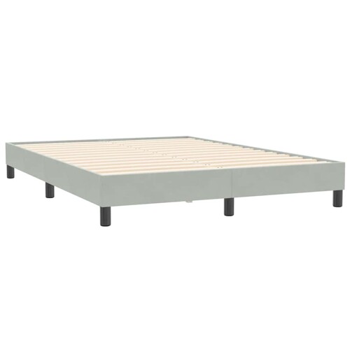 Box Spring krevet bez madraca svijetlo sivi 140x210 cm samt - NOVO