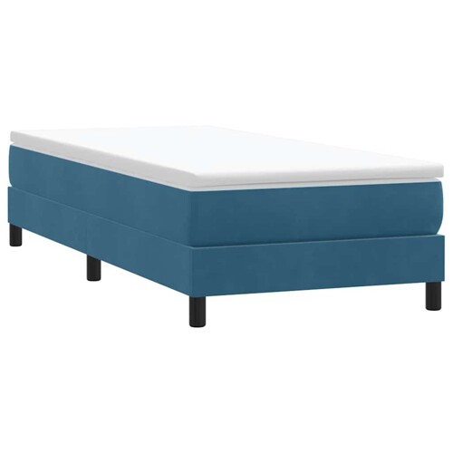 Box spring krevet bez madracem tamnoplavi 90x220 cm baršunasti - NOVO