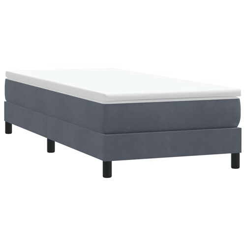 Box spring krevet bez madracem tamnosivi 80 x 220 cm baršunasti - NOVO