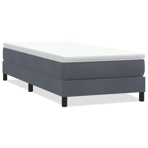 Box spring krevet bez madracem tamnosivi 80 x 220 cm baršunasti - NOVO