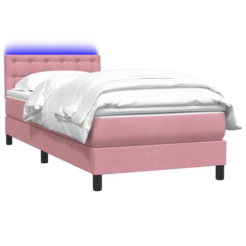 Box spring krevet s madracem ružičasti 80 x 220 cm baršunasti - NOVO