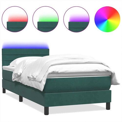Box Spring krevet s madracem tamnozeleni 80x210 cm baršun - NOVO