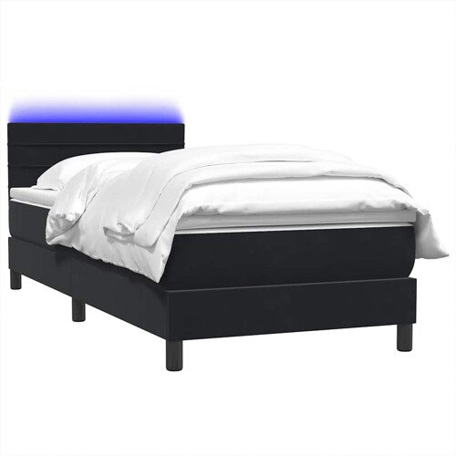 Box spring krevet s madracem crni 90x210 cm baršunasti - NOVO