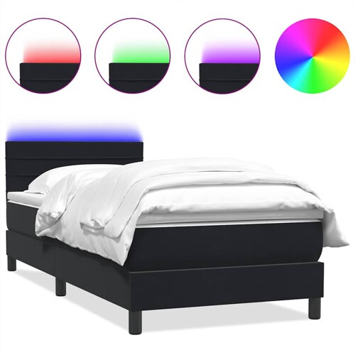Box spring krevet s madracem crni 90x210 cm baršunasti - NOVO