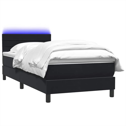 Box spring krevet s madracem crni 80 x 220 cm baršunasti - NOVO
