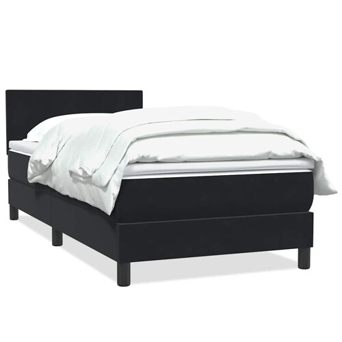 Box Spring krevet s madracem crni 80x210 cm samt - NOVO