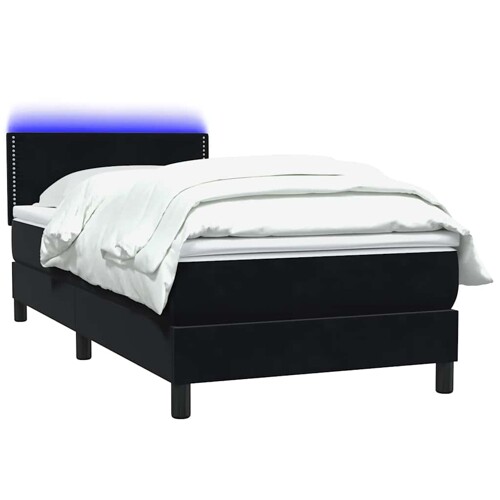 Box spring krevet s madracem crni 90x210 cm baršunasti - NOVO