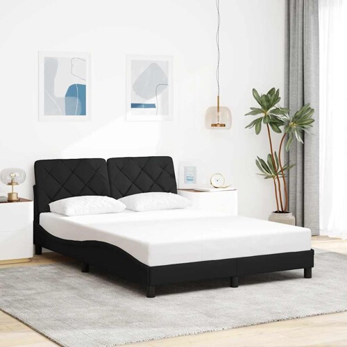 Okvir kreveta bez madraca crni 120 x 200 cm od tkanine - NOVO