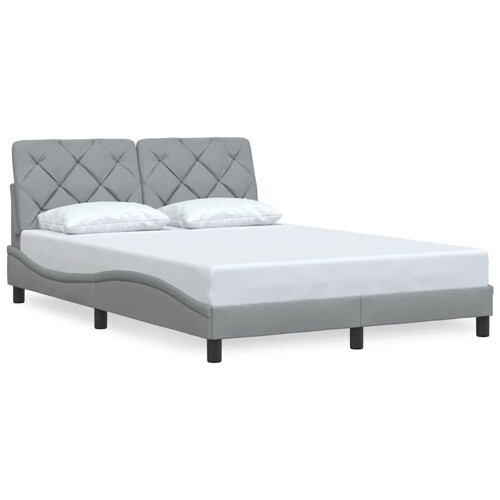 Okvir za krevet bez madraca svjetlosivi 140 x 190 cm od tkanine - NOVO