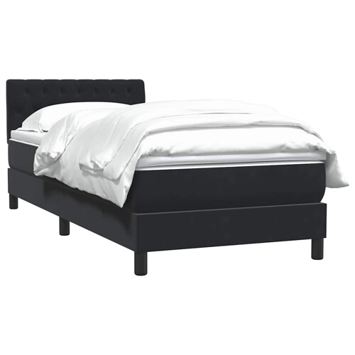 Box spring krevet s madracem crni 80 x 220 cm baršunasti - NOVO