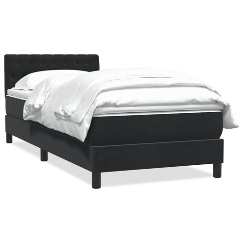 Box spring krevet s madracem crni 80 x 220 cm baršunasti - NOVO