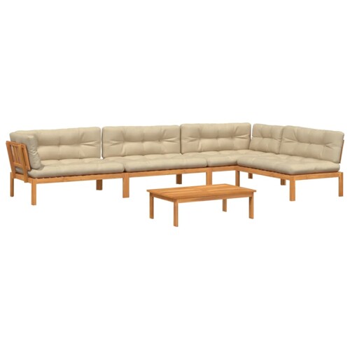 5-dijelna set vrtnih sofa od paleta s jastucima od drva bagrema - NOVO