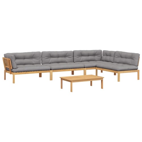 5-dijelna set vrtnih sofa od paleta s jastucima od drva bagrema - NOVO