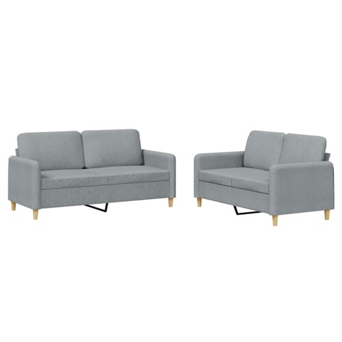 2-dijelni set sofa s jastucima svjetlosivi od tkanine - NOVO