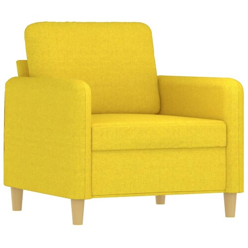 3-dijelni set sofa s jastucima svjetložuti od tkanine - NOVO