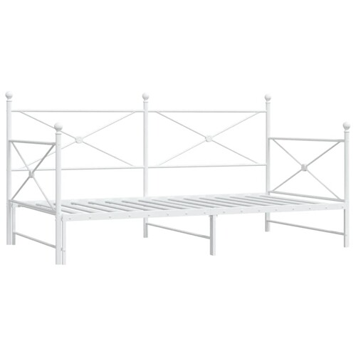 Krevet na rasklapanje bez madraca bijeli 100x190 cm čelik - NOVO